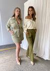 High Waist Olive Trousers