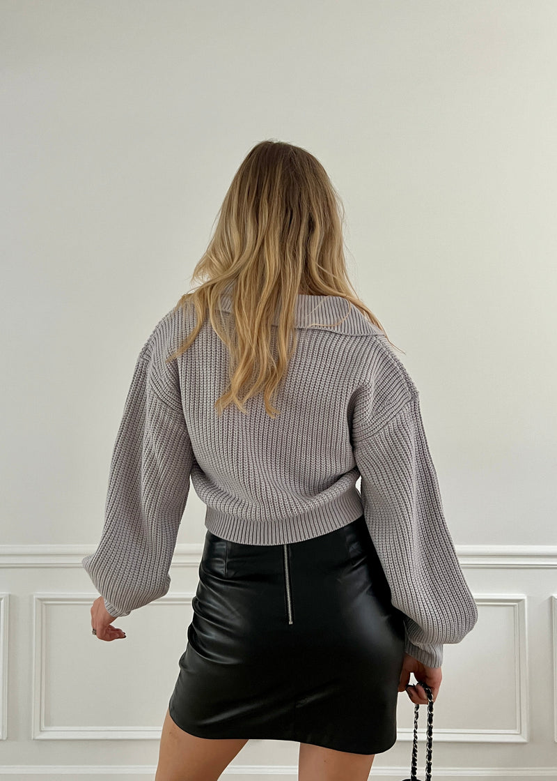 Slit Vegan Leather Skirt