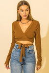 Surplice Wrap Crop Top