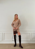 V Neck Sweater Dress