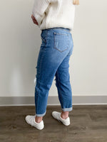 High Rise Distressed Mom Jeans