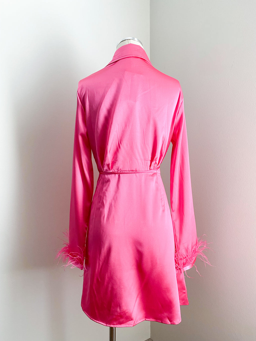 Liv Feather Sleeve Wrap Dress