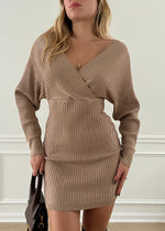 V Neck Sweater Dress