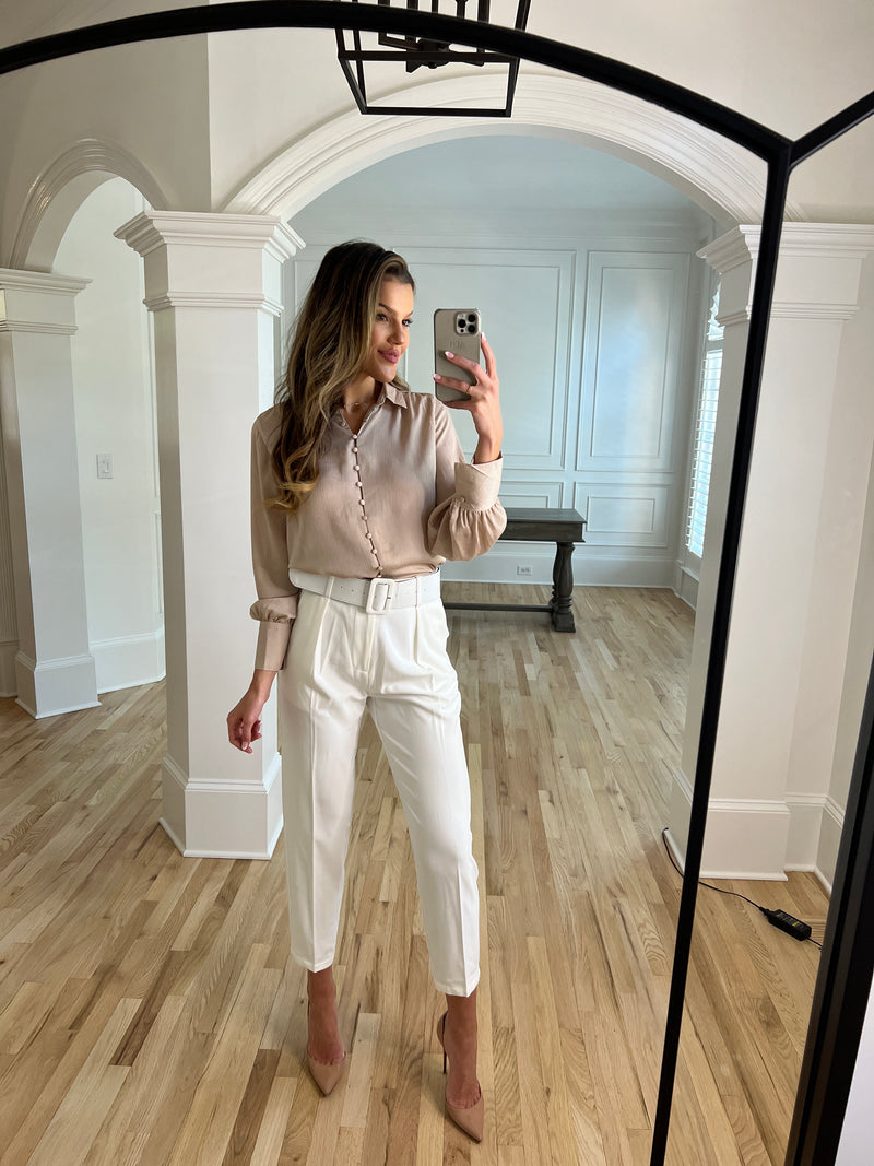 Belted High Waist Pants