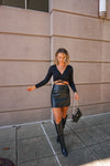 Surplice Wrap Crop Top