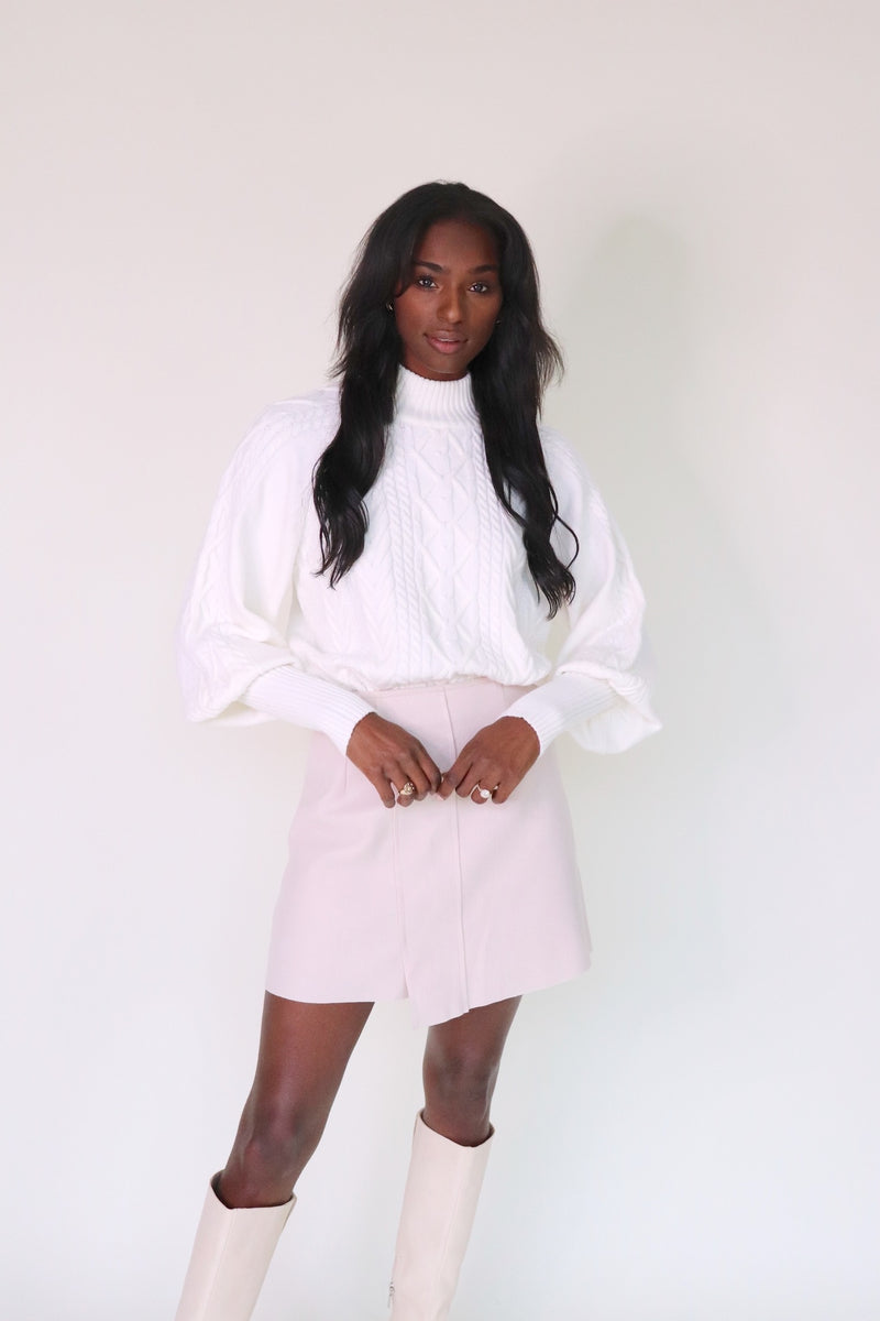 Off White Draped Skirt