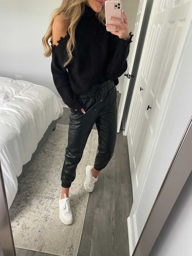 Erica Faux Leather Joggers